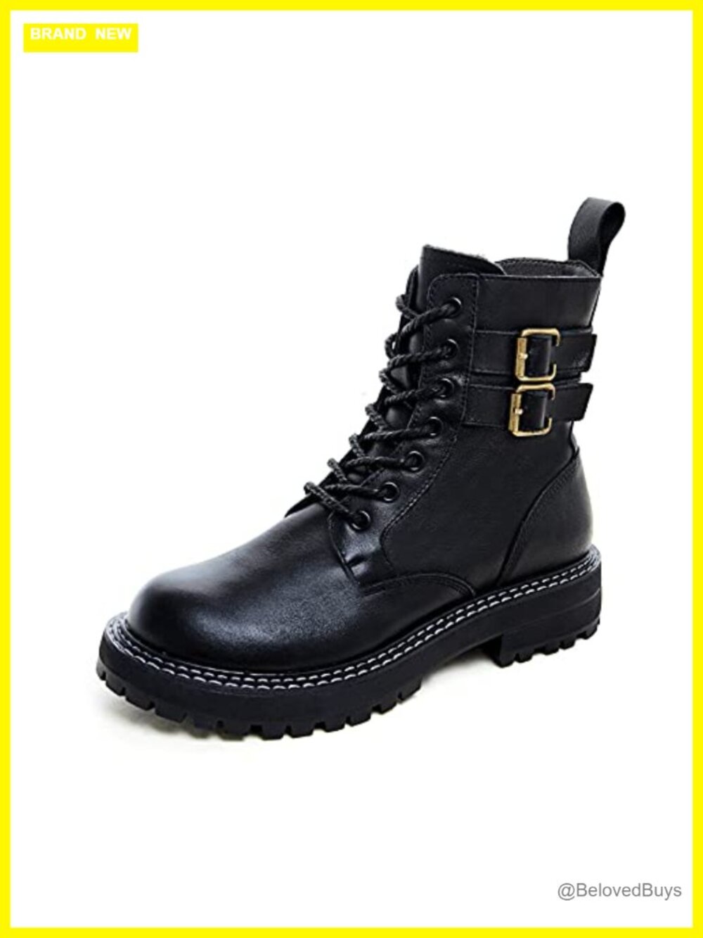 Leather Ankle Boots Lace Up Booties Low Heel Women's